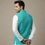 Turquoise Royale Eri Silk Modi Jacket