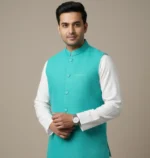 Turquoise Royale Eri Silk Modi Jacket