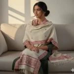 Laal Dhara Heritage Side Border Stole