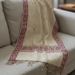 Maroon Rekha Side Border Handloom Stole