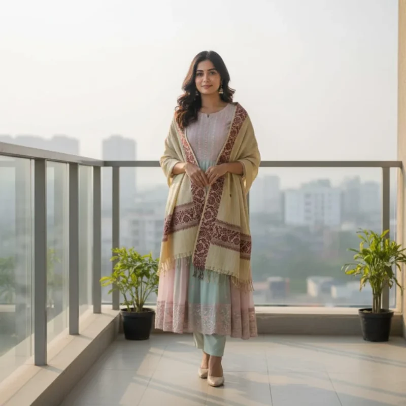 Marudhar Aanchal Handloom Side Border Stole
