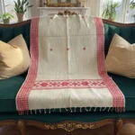 Vasudha Red Border Handloom Side Border Stole
