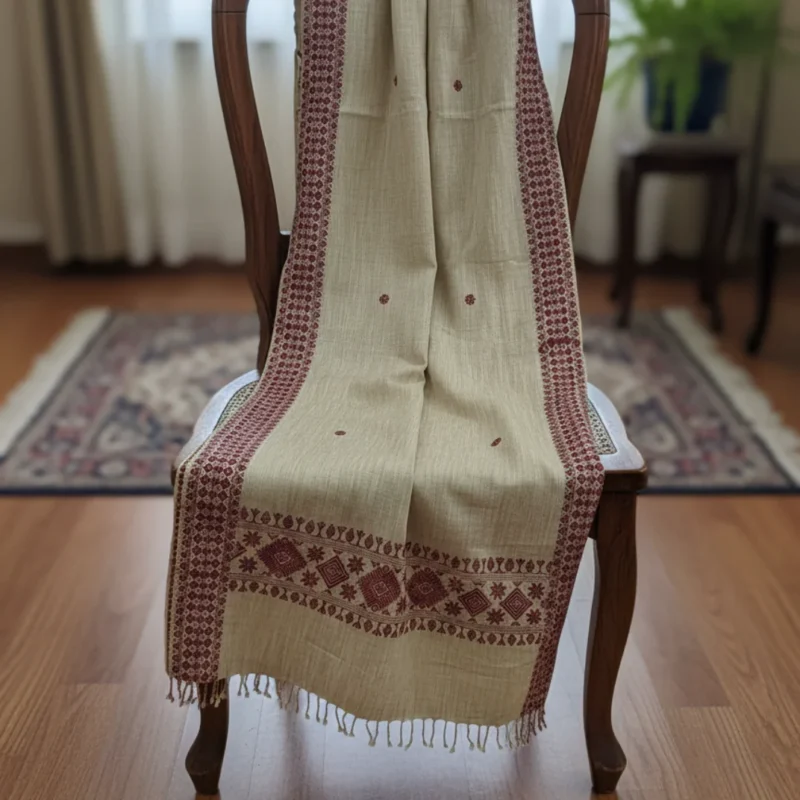 Raktima Dhara Handloom Side Border Stole