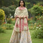 Vasudha Red Border Handloom Side Border Stole