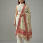 Viraah Red Motif Side Border Stole