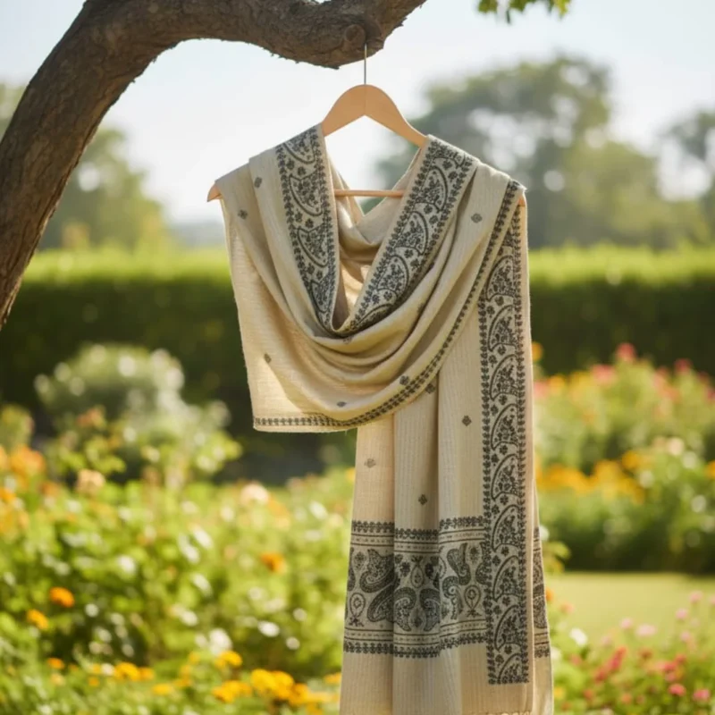 Kaalika Rekha Handloom Side Border Stole