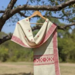 Vasudha Red Border Handloom Side Border Stole