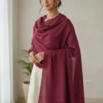 Wine Aura Eri Silk Shawl