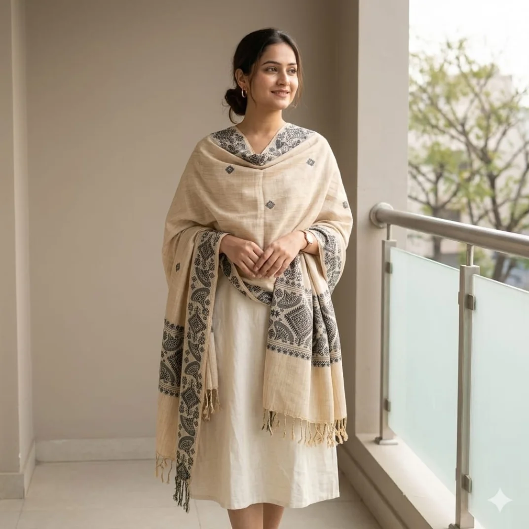 Rajdhara Handloom Border Shawl Rajdhara Handloom Border Shawl