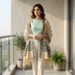 Ivory Mist Handloom Stole