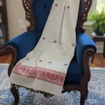Ivory Vermilion Handloom Shawl