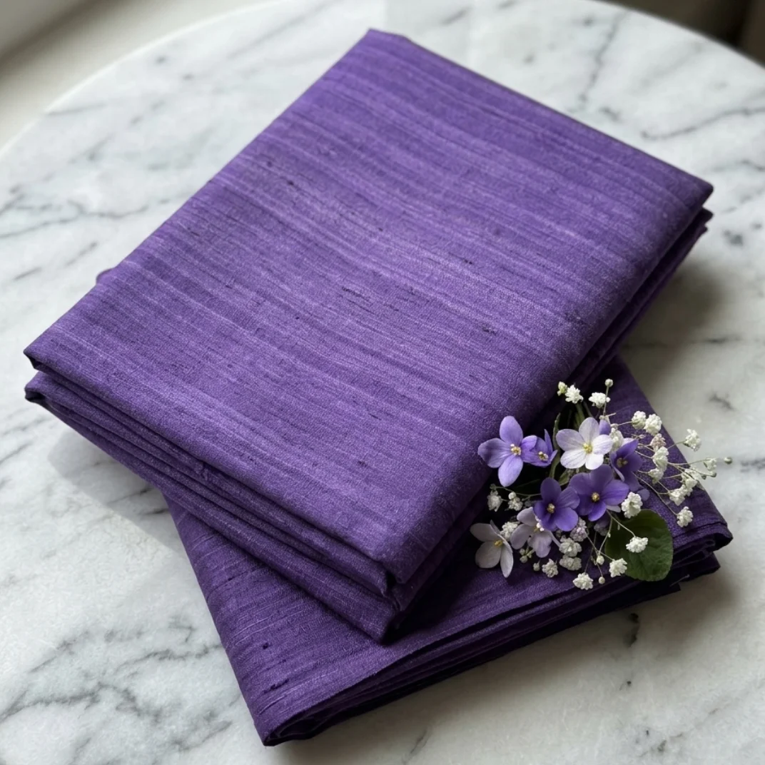 Velvet Plum Heritage Eri Silk Fabric Velvet Plum Heritage Eri Silk Fabric