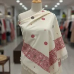 Ivory Rosette Handloom Shawl